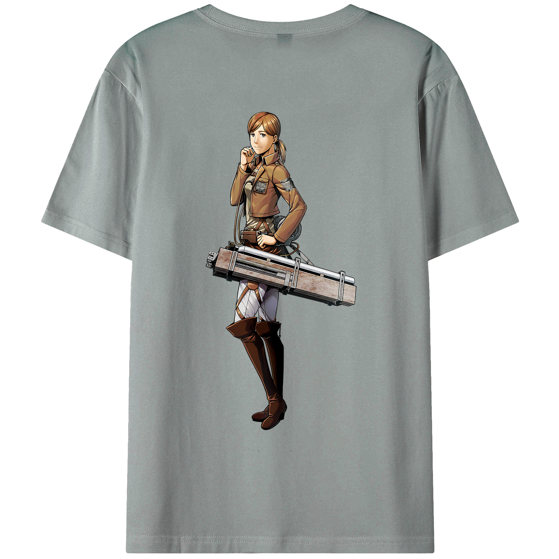 （画像用） 進撃の巨人 Attack on Titan 綿100％ メンズ半袖Tシャツ（バックプリント） 通気性